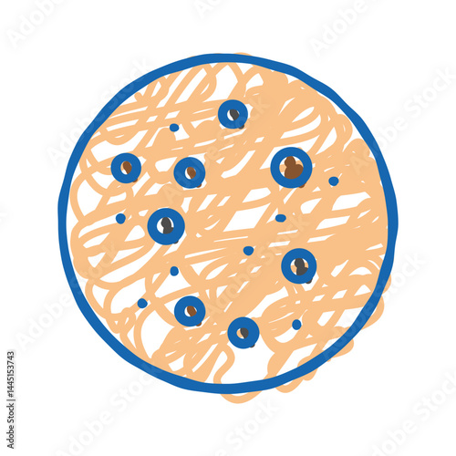 blackhead skin disease icon doodle illustration