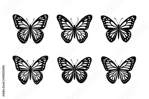 Wallpaper Mural Dark Butterfly Silhouette Simple Design Torontodigital.ca