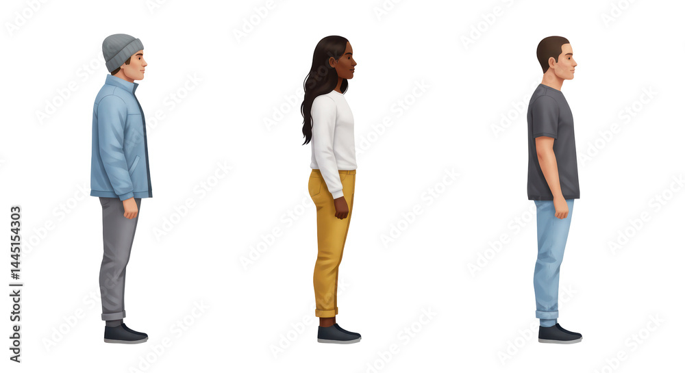 Obraz premium Isolated People Profile