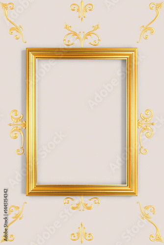 Golden Ornate Picture Frame Design