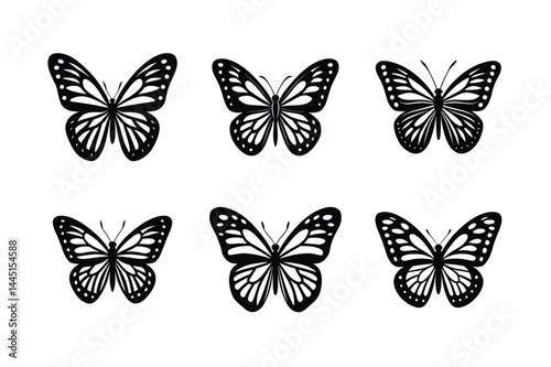 Wallpaper Mural Graceful Butterfly Outline Isolated Design Torontodigital.ca