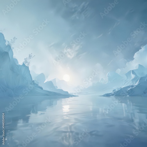 Ethereal, flowing light blue watercolor washes, calming serenity ,  waves,  art,  tranquil