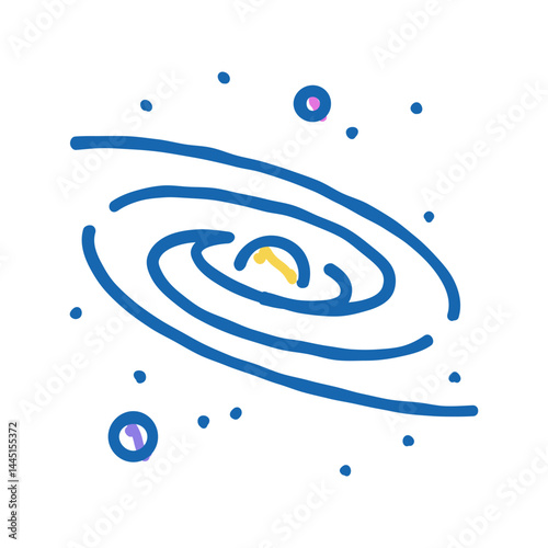 milky way galaxy icon doodle illustration