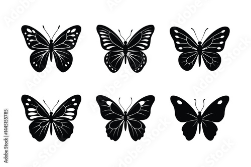 Wallpaper Mural Classic Butterfly Outline on Clean Background Torontodigital.ca