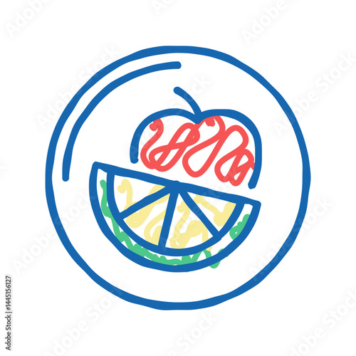 fruits department store icon doodle illustration