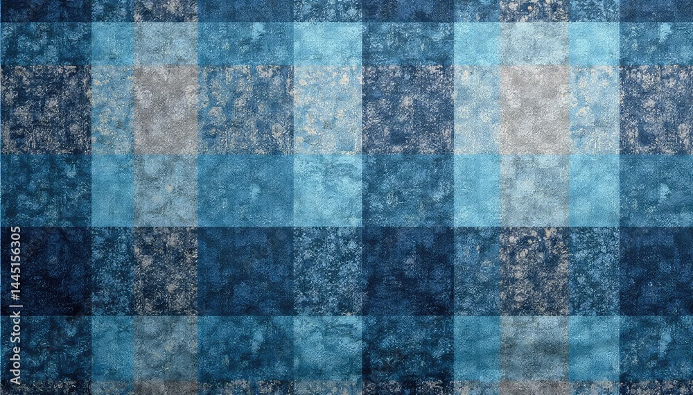 Fototapeta premium Subtle blue and grey glen plaid, soft focus, seamless tile , seamless, decor