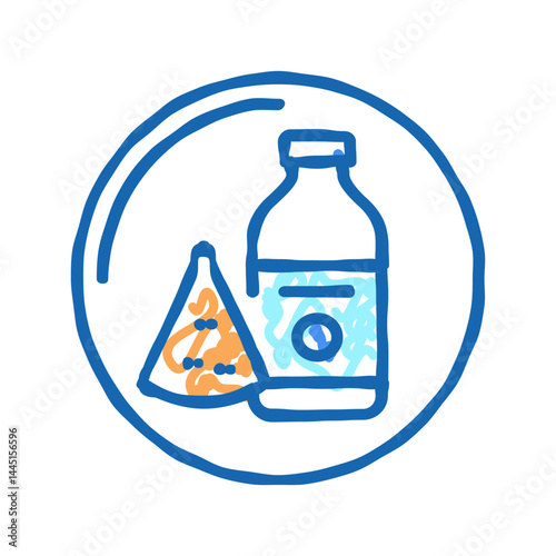 dairy department store icon doodle illustration