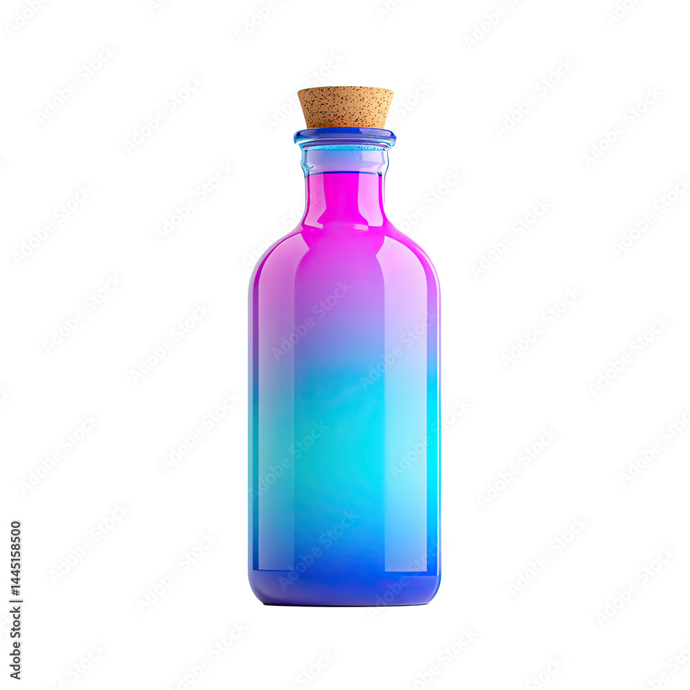Magical Potion Bottle Fantasy Ethereal Gradient Colour Glass Bottle Cork Purple Blue Pink Liquid Magical Potion Bottle Fantasy Ethereal Gradient Colour Glass Bottle Cork Purple Blue Pink Liquid