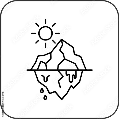 Melting Glacier Ice Melt Climate Change Vector Icon