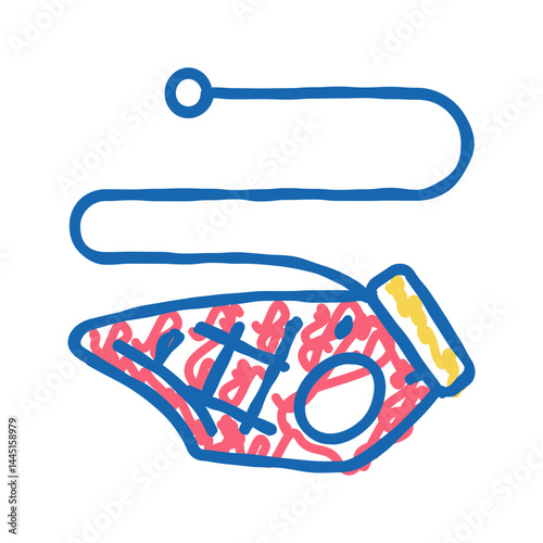 pet leash color icon vector flat illustration