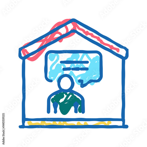 talking and communication icon doodle illustration