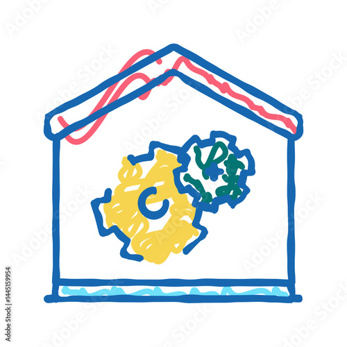 house repair icon doodle illustration