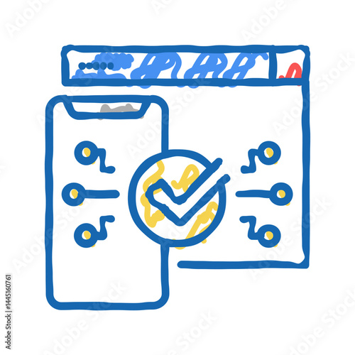two step authentication icon doodle illustration