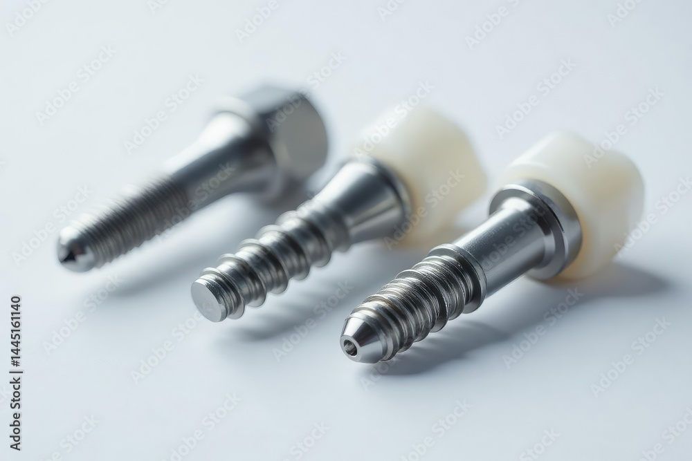 Close-up view of orthopedic implants on white background , white background, joint