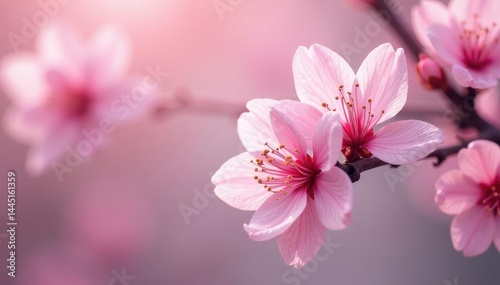 Delicate pink sakura blossoms, full bloom, soft petals , beautiful, pink flowers