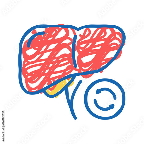 liver transplant icon doodle illustration