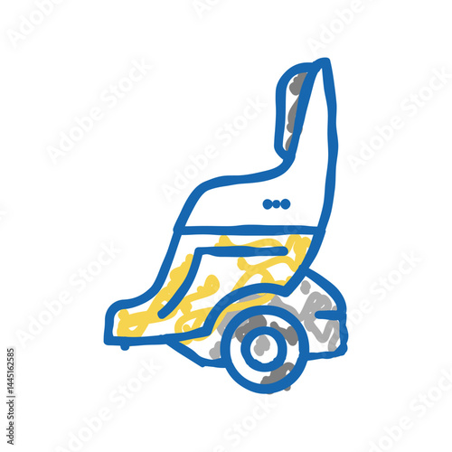 gyroscooter with seat icon doodle illustration