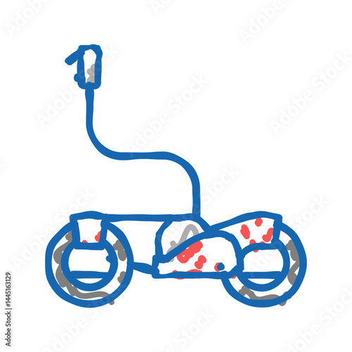 motorized vehicle transport icon doodle illustration