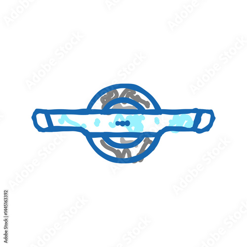 electric single wheel skateboard icon doodle illustration