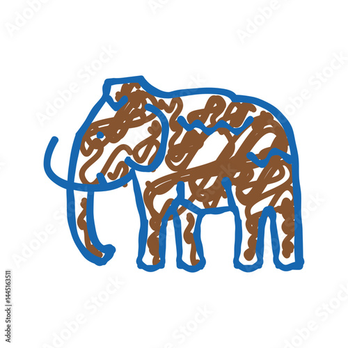 mammoth animal icon doodle illustration