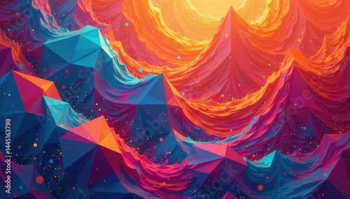 Abstract geometric shapes repeat across surface, abstract, geometric, art