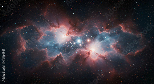 Vast, swirling nebulae of glowing gas and dust in space