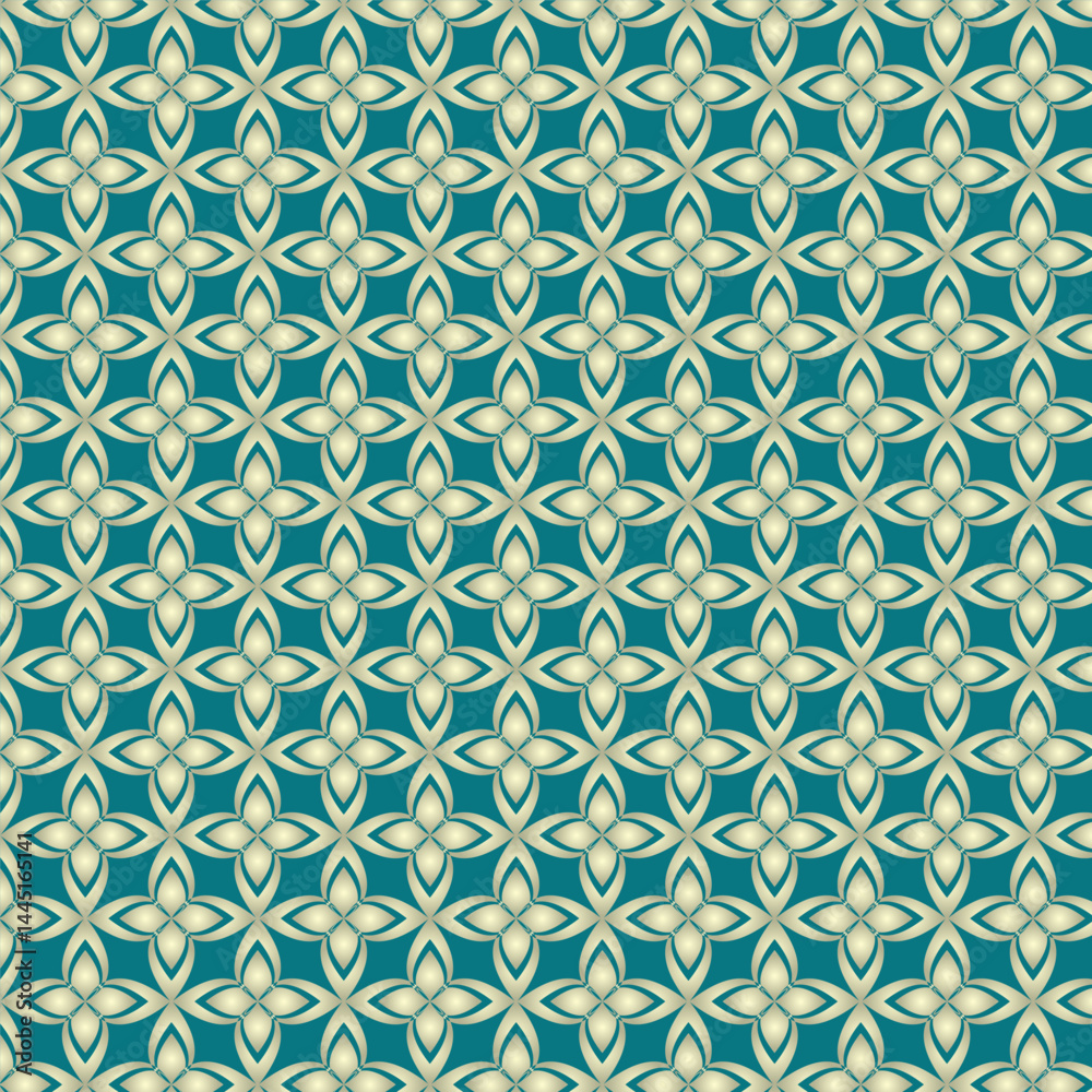Print Blue green cream color Abstract Seamless repeating pattern textured geometric floral background vector Arabic modern simple wallpaper, tile , graphic element for wallpaper, fabric, textile cards Print Blue green cream color Abstract Seamless repeating pattern textured geometric floral background vector Arabic modern simple wallpaper, tile , graphic element for wallpaper, fabric, textile cards