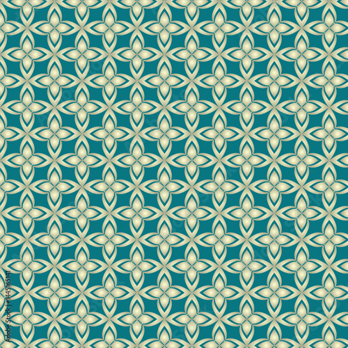 Print Blue green cream color Abstract Seamless repeating pattern textured geometric floral background vector Arabic modern simple wallpaper, tile , graphic element for wallpaper, fabric, textile cards