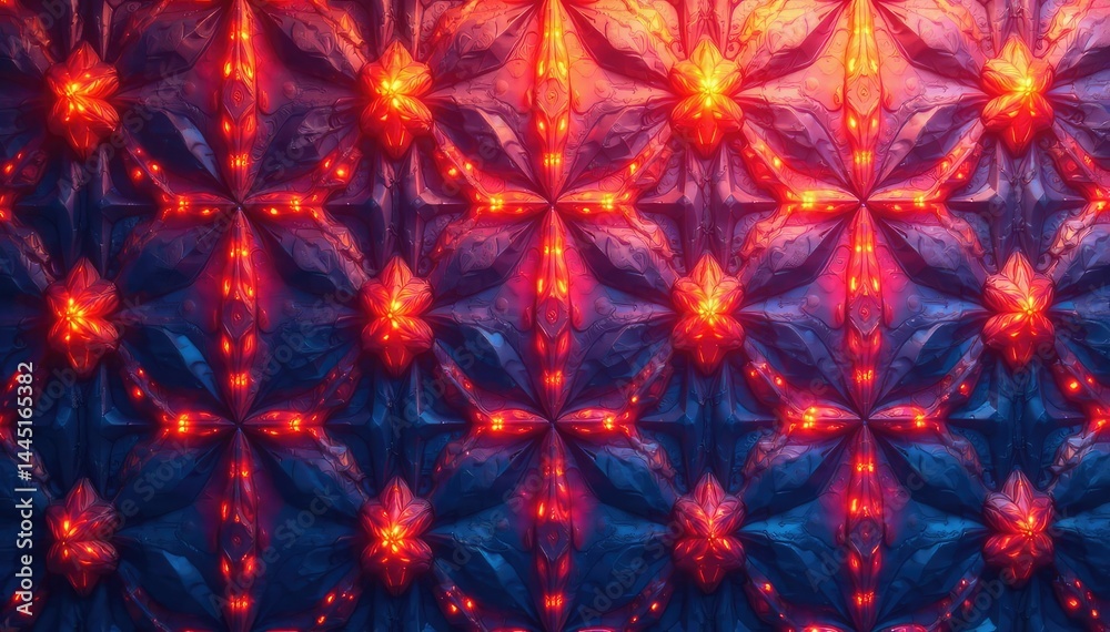 Fototapeta premium Interconnected geometric shapes creating a complex, repeating motif , texture, shapes