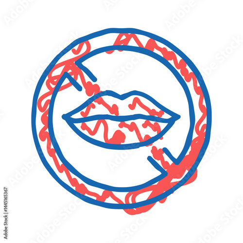 voiceless sign icon doodle illustration