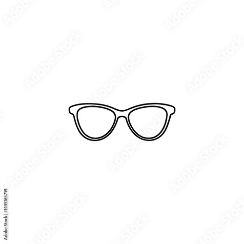 Stylish Eyeglasses Frames Modern Cat Eye Sunglasses Design, Simple Line Art Illustration