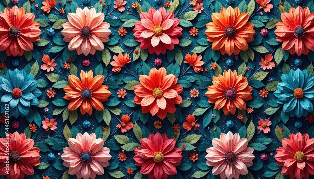 Intricate floral design in endless repetition , retro, elegant, blossom Intricate floral design in endless repetition , retro, elegant, blossom