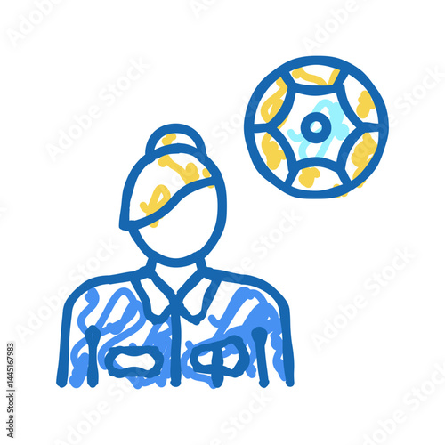 neurology medical specialist icon doodle illustration