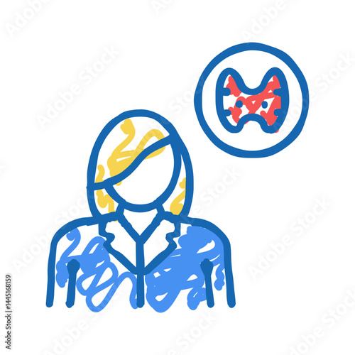 endocrinology medical specialist icon doodle illustration