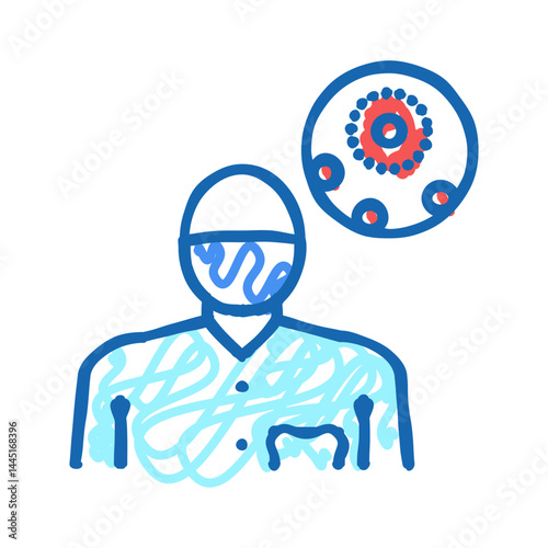 dermatology medical specialist icon doodle illustration