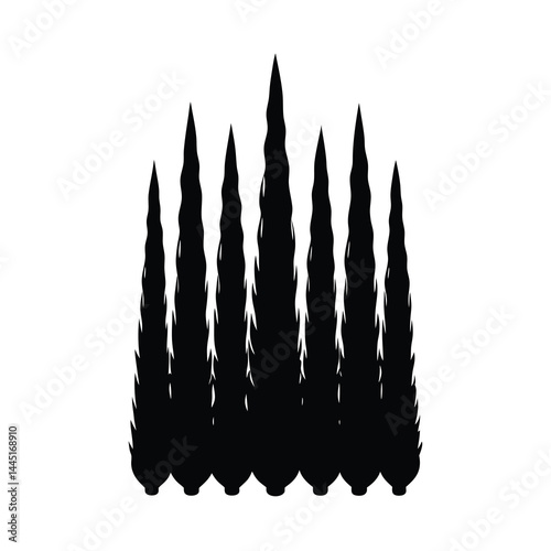 Abstract Cypress Tree Silhouettes Vector Design C