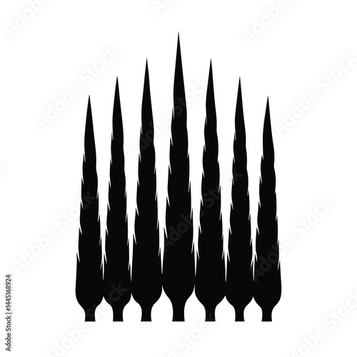 Abstract Cypress Tree Silhouettes Vector Design C