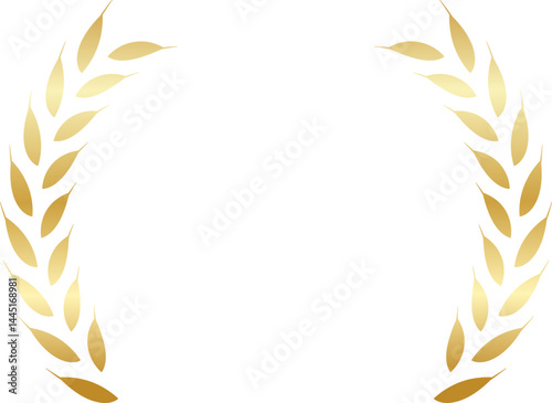 Golden laurel wreath for award design