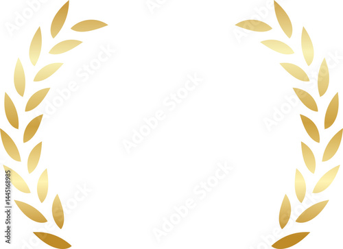 Golden laurel wreath for award design