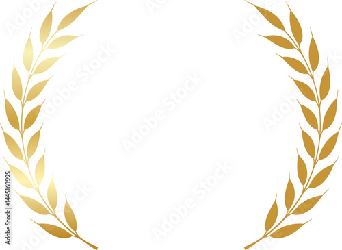 Golden laurel wreath for award design