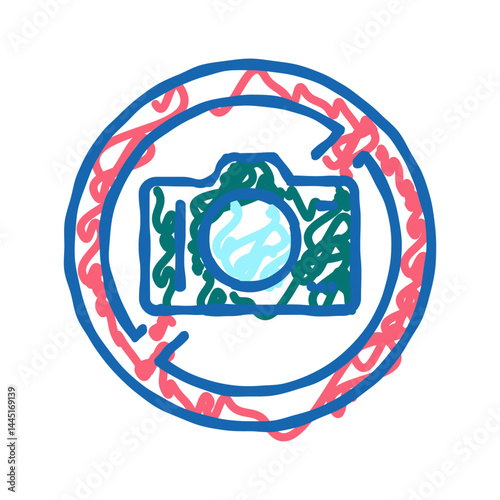 no photo crossed out sign icon doodle illustration