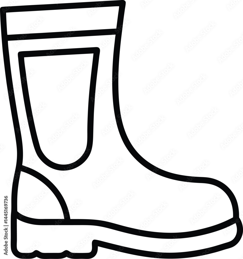 waterproof boot icon with white background waterproof boot icon with white background