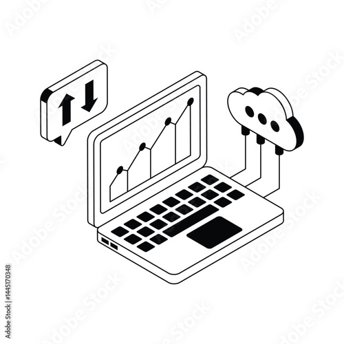 Have a look at this isometric icon denoting cloud computing concept