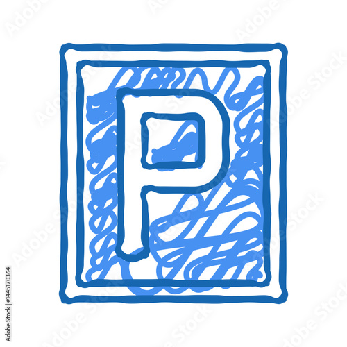 parking sign color icon vector color illustration