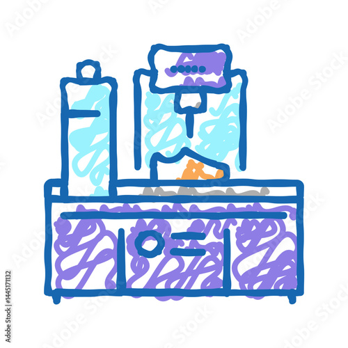 shoes making equipment icon doodle illustration