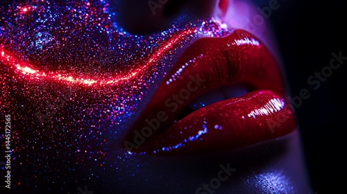 Close-up vibrant face art