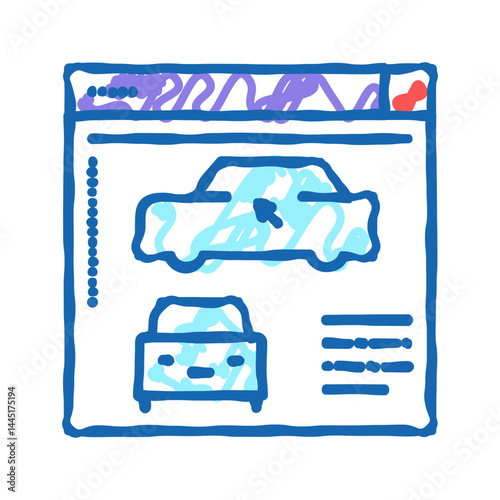 car modeling program icon doodle illustration