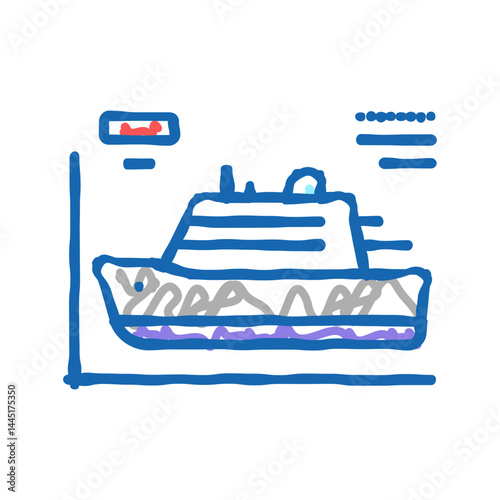 ship modeling icon doodle illustration sign