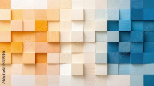 Wallpaper Mural Colorful wooden cubes creating a tactile experience studio art design minimalist overhead view Torontodigital.ca