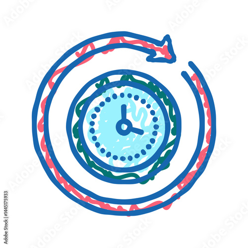 running time icon doodle illustration sign